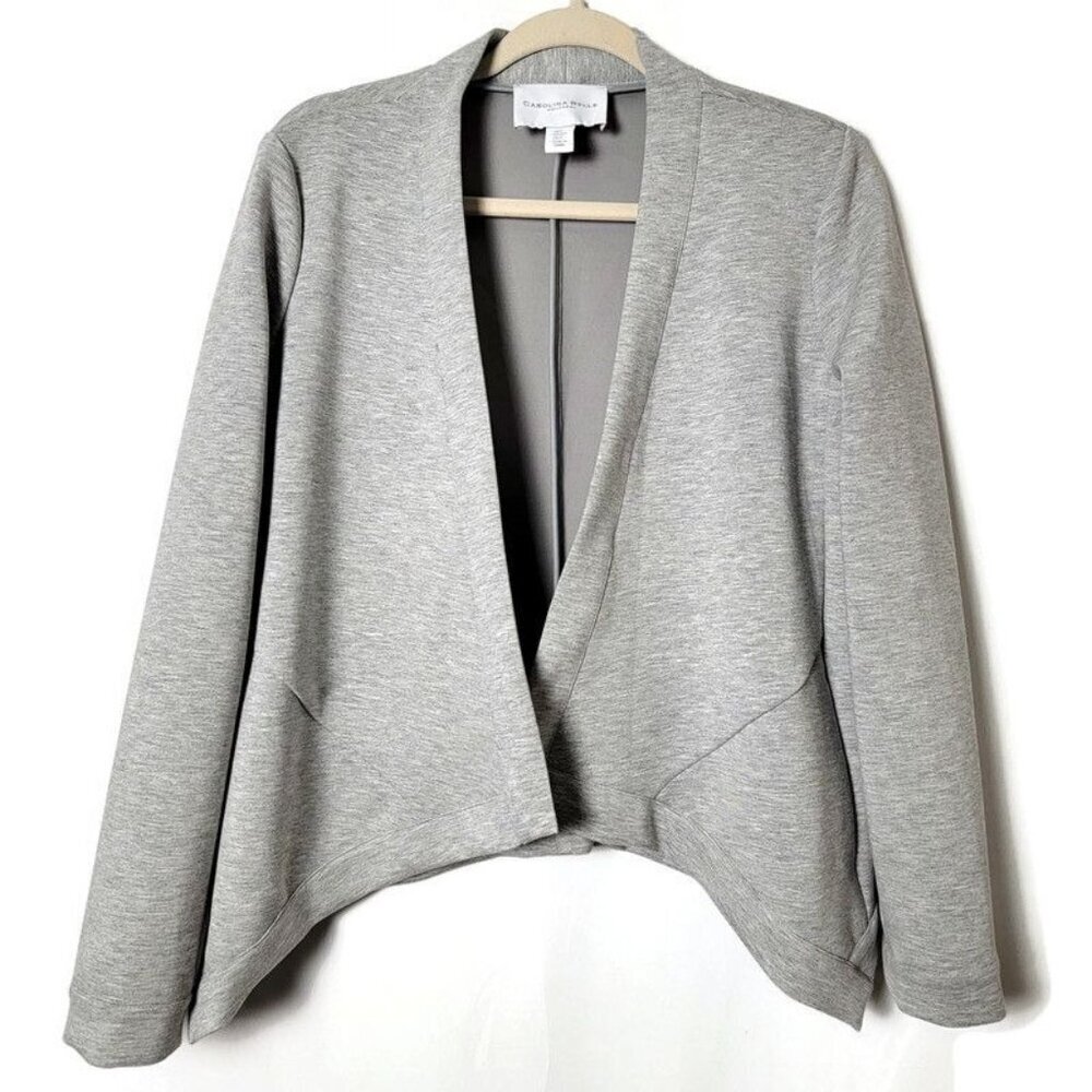 Carolina Belle Montreal Gray Business Casual Work Jacket Cardigan Blazer M